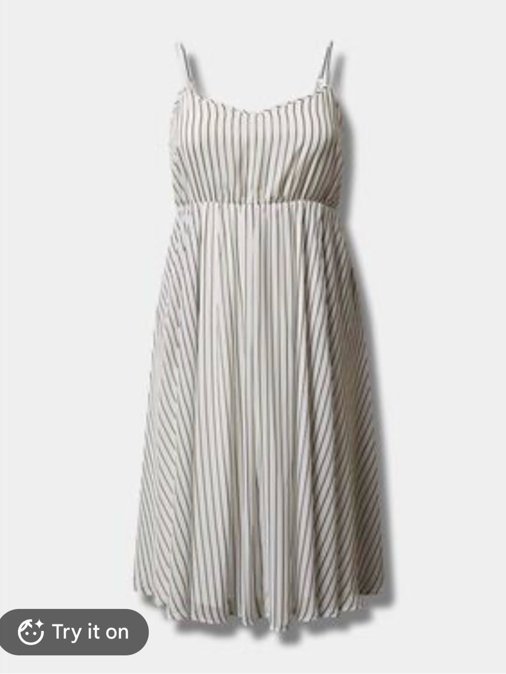 Kids White and Gray Striped Spaghetti Strap Dress